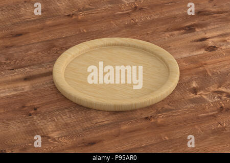 Montagne russe in legno su sfondo di legno. 3D render Foto Stock