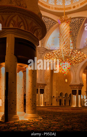 Emirati Arabi Uniti, Emirati Arabi, Abu Dhabi City, Sheikh Zayed Grande Moschea, costruito 1996 - 2007, interno Foto Stock