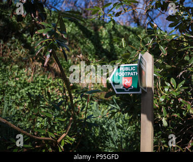 Sentiero pubblico segno a Daffodil a piedi in porto Grenaugh Foto Stock