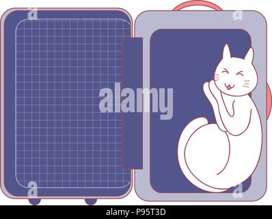 Cat dormire in valigia. Illustrazione Vettoriale. isolato su sfondo bianco. Illustrazione Vettoriale