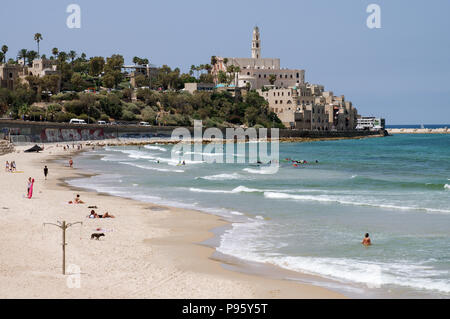 Vecchia Jaffa spiaggia di Tel Aviv, Israele Foto Stock