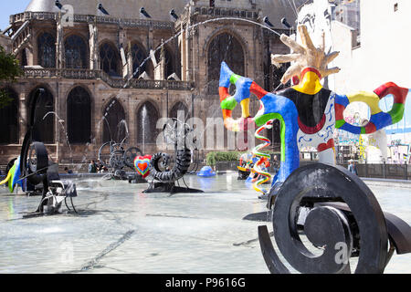 Fontana Stravinsky nel quartiere di Marais, Paris - Francia Foto Stock