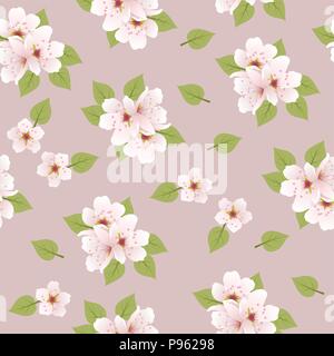 Vector seamless sfondo floreale con Cherry Blossom pattern Illustrazione Vettoriale