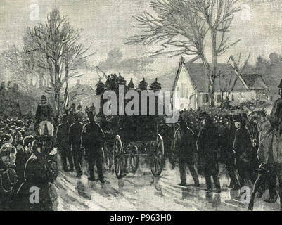 Funerali di Napoleone III, Processione a Santa Maria la Chiesa cattolica a Chislehurst, Inghilterra, 1873 Foto Stock