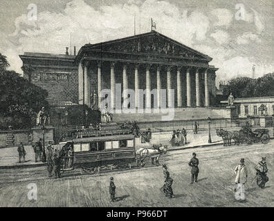 Esterno della Camera dei Deputati, Parigi Francia circa 1870, all'inizio il francese della Terza Repubblica Foto Stock