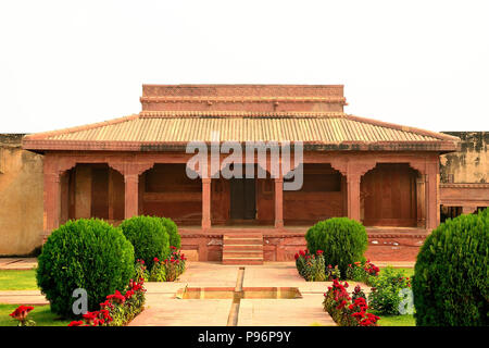 Diwan-i-AAM, sito patrimonio dell'umanità dell'UNESCO situato a Fatehpur Sikri, Uttar Pradesh, India Foto Stock