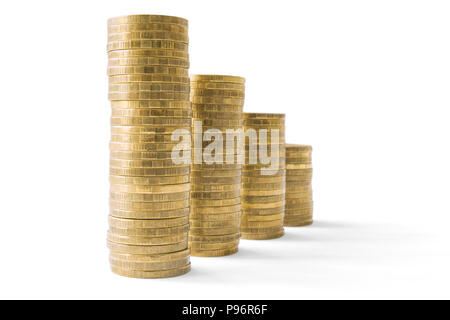 Monete, concetti, business, architettoniche, colonna Foto Stock