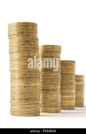 Monete, concetti, business, architettoniche, colonna Foto Stock