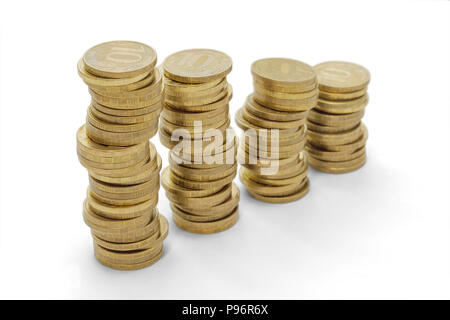 Monete, concetti, business, architettoniche, colonna Foto Stock