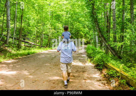 Nonno e nipote camminare insieme Foto Stock