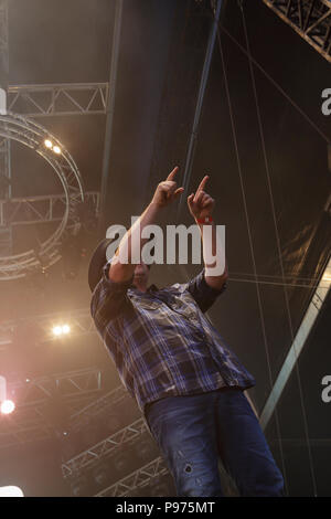 Tours, Francia. 14 lug 2018. Multi premiato paese canadese superstar Gord Bamford all annuale American Tours Festival, Tours, Francia. Credito: Julian Elliott/Alamy Live News Foto Stock