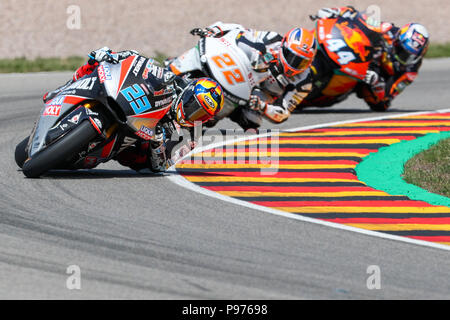 Hohenstein-ernstthal, Germania. Il 15 luglio 2018. Il tedesco Gran Premio di motociclismo, Moto2 al Sachsenring: Marcel Schroetter (Germania, Dynavolt intatto GP) in azione. Credito: Jan Woitas/dpa-Zentralbild/dpa/Alamy Live News Foto Stock