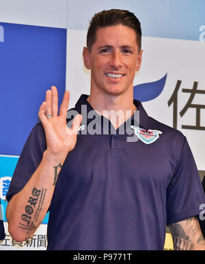 Tokyo, Giappone. Il 15 luglio 2018. Fernando Torres, luglio 15, 2018, Tokyo, Giappone : attaccante spagnolo Fernando Torres assiste la conferenza stampa per annunciare join per Sagan Tosu presso l'Imperial Hotel a Tokyo in Giappone il 15 luglio 2018. Foto Stock