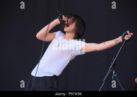 Gunnersbury Park, London, Regno Unito il 15 luglio 2018, Faris Badwan degli orrori, la cittadella di Festival in London, © Richard Soans/Alamy Live News Foto Stock