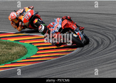 Sachsenring, Hohenstein-ernstthal, Germania. Il 15 luglio 2018. Il tedesco Gran Premio di Motociclismo, RaceDay; Jorge Lorenzo (Ducati) Credito: Azione Sport Plus/Alamy Live News Foto Stock