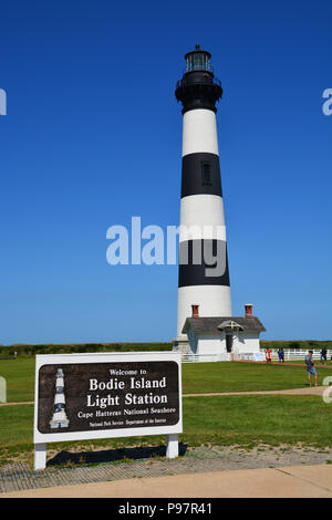 L'Isola Bodie luce sulla stazione di Hatteras isola dell'Outer Banks del North Carolina Foto Stock