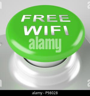 Free Logo Wifi Hotspot Surf Rendering 3d mostra pubblica di servizi Online Accesso Wireless per Cyber Comunicazione e Navigazione Foto Stock