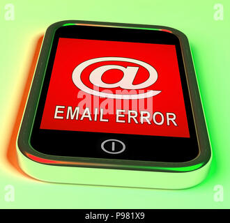 E-mail di errore Fail inviare problemi di rendering 3d mostra SOCCOMBENTE E-mail di avviso come lettera perso o disastro di consegna Foto Stock