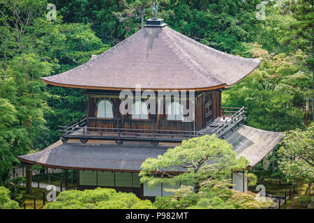 Vista Superiore del tempio di argento in Kyoto Foto Stock