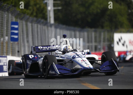 Toronto, Ontario, Canada. Il 15 luglio 2018. ZACHARY CLAMAN de Melo (19) del Canada battaglie per posizione durante la Honda Indy Toronto a strade di Toronto a Toronto, Ontario. Credito: Justin R. Noe Asp Inc/ASP/ZUMA filo/Alamy Live News Foto Stock