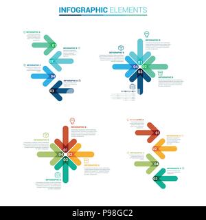 Modello infografico Freccia. Gli elementi sono stratificati separatamente nei file vettoriali. Gruppo infografiche linea frecce vettoriali. Modello per diagramma di crescita, grafico, Illustrazione Vettoriale