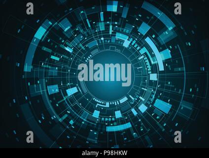 Abstract futuristica tecnologia digitale dello sfondo. Illustrazione Vettore. Illustrazione Vettoriale