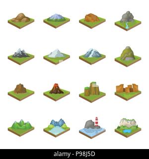 Apex,bay,boulder,cartoon,raccolta,cratere,design,terra,forest, ghiacciaio,l'erba,icona,immagine,isolato,vista isometrica,lago,terra,landmark,landscape,lava,layout,faro,logo,massiccio,mountain,ocean,PICCO, rilievo,relievo,fiume,rock,mare,impostare,segno,slice,pietra,stream, superficie,il simbolo,terreno,topografia,torre,vettore,vegetazione,vulcano,ondata,web vettori vettore , Illustrazione Vettoriale