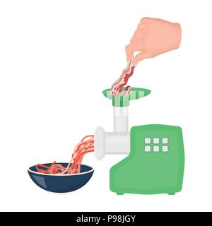 Carne, unica icona in stile cartoon.carne, simbolo del vettore illustrazione stock . Illustrazione Vettoriale