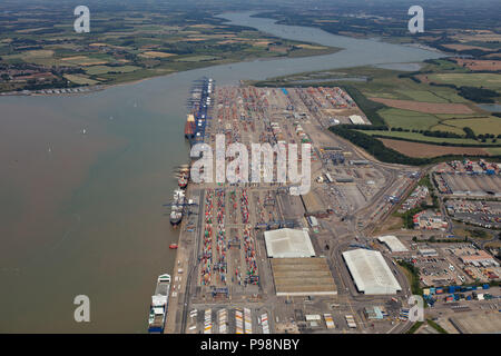 Fotografia aerea del porto di Felixstowe Foto Stock