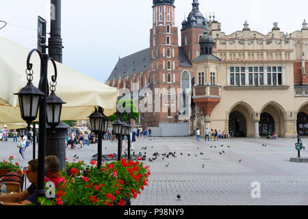 La piazza principale di Cracovia, della Polonia, Foto Stock