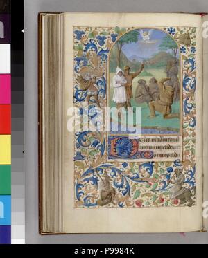 L'Annunciazione ai pastori (Libro d Ore). Museo: la Morgan Library & Museum di New York. Foto Stock