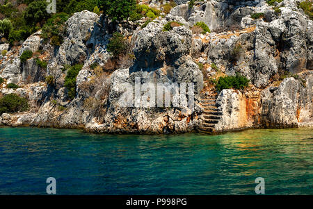 Villaggio di Kalekoy,Simena,Fethiye,Mugla,Turchia Foto Stock