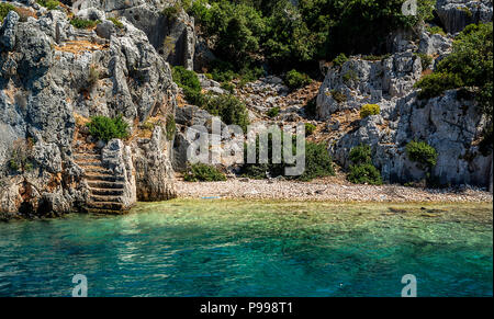 Villaggio di Kalekoy,Simena,Fethiye,Mugla,Turchia Foto Stock