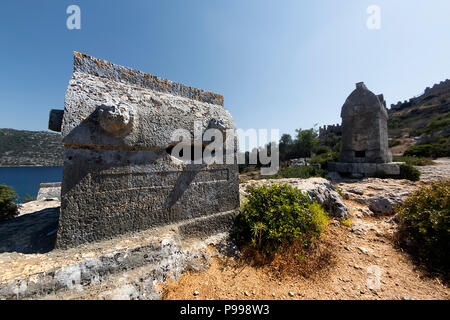 Villaggio di Kalekoy,Simena,Fethiye,Mugla,Turchia Foto Stock