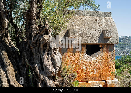 Villaggio di Kalekoy,Simena,Fethiye,Mugla,Turchia Foto Stock