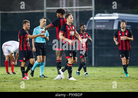 La Manga Club, Spagna. 14 Luglio, 2018. Durante la stagione estiva, amichevole tra AFC Bournemouth, dal Premier League, vs Sevilla FC, da LaLiga. © ABEL Foto Stock