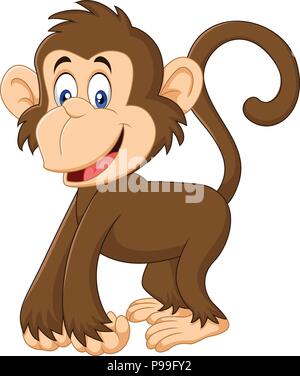 Cartoon funny monkey Illustrazione Vettoriale