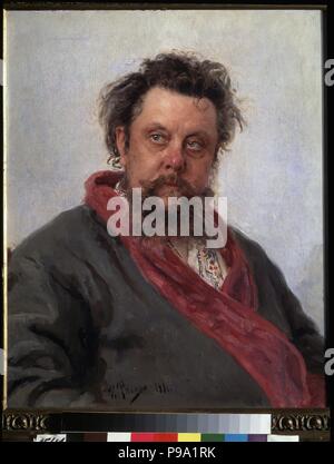 Ritratto del compositore Modest MUSSORGSKY (1839-1881). Museo: Membro Galleria Tretyakov di Mosca. Foto Stock