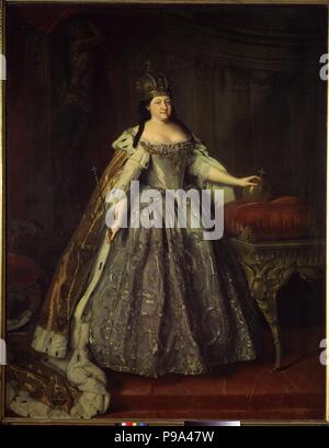 Ritratto di imperatrice Anna Ioannovna (1693-1740). Museo: Membro Galleria Tretyakov di Mosca. Foto Stock