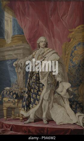 Ritratto di Luigi XV nella sua royal costume. Museo: il Musée de l'Histoire de France, Château de Versailles. Foto Stock