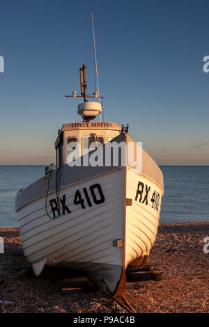 DUNGENESS, KENT/UK   17 dicembre : Barche da pesca sulla spiaggia di Dungeness nel Kent sul dicembre 17, 2008 Foto Stock