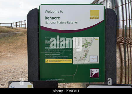 Benacre Riserva Naturale Nazionale, Kessingland, Suffolk. Foto Stock