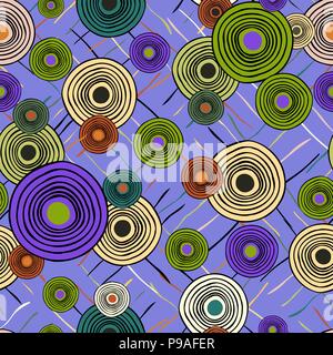 Perfetta ripetizione di modello etnico da cerchi e linee Illustrazione Vettoriale