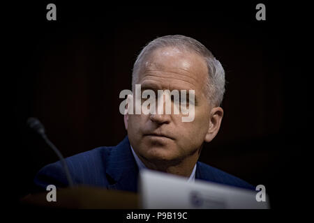 Washington, Distretto di Columbia, Stati Uniti d'America. Xiii Febbraio, 2018. Direttore - National Geospatial-Intelligence Agency (NGA), ROBERT CARDILLO testimonia al Senato Intelligence Comitato 2018 in tutto il mondo la valutazione del rischio del Senato Comitato di intelligence, Feb 13, 2018. Credito: Douglas Christian/ZUMA filo/Alamy Live News Foto Stock