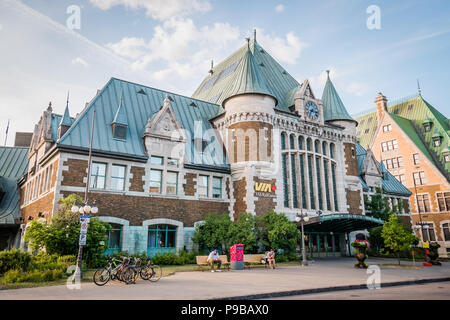 Gare du Palais o stazione Palais è la principale stazione ferroviaria e degli autobus nella città di Québec in Canada Foto Stock