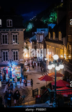 Petit champlain una famosa meta turistica nella città di Québec in Canada Foto Stock
