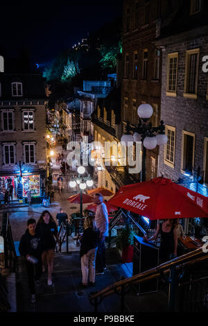 Petit champlain una famosa meta turistica nella città di Québec in Canada Foto Stock