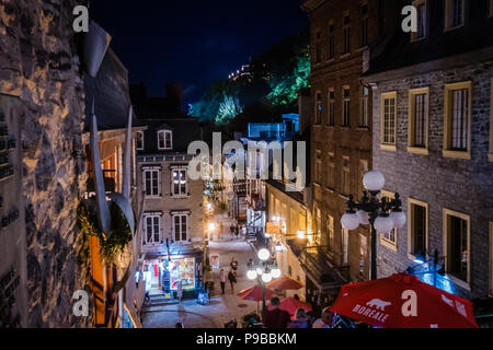 Petit champlain una famosa meta turistica nella città di Québec in Canada Foto Stock