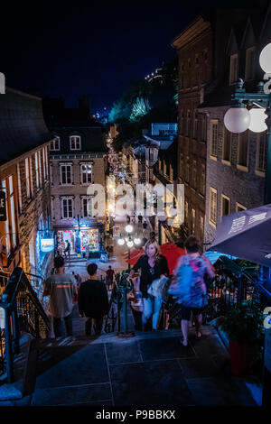 Petit champlain una famosa meta turistica nella città di Québec in Canada Foto Stock