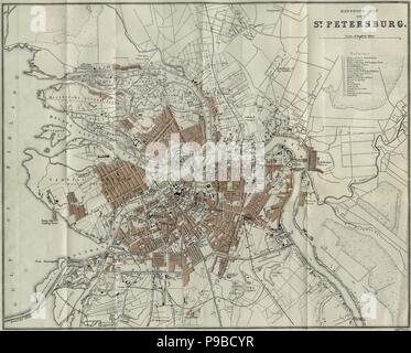 Mappa di San Pietroburgo. Museo: Collezione privata. Foto Stock